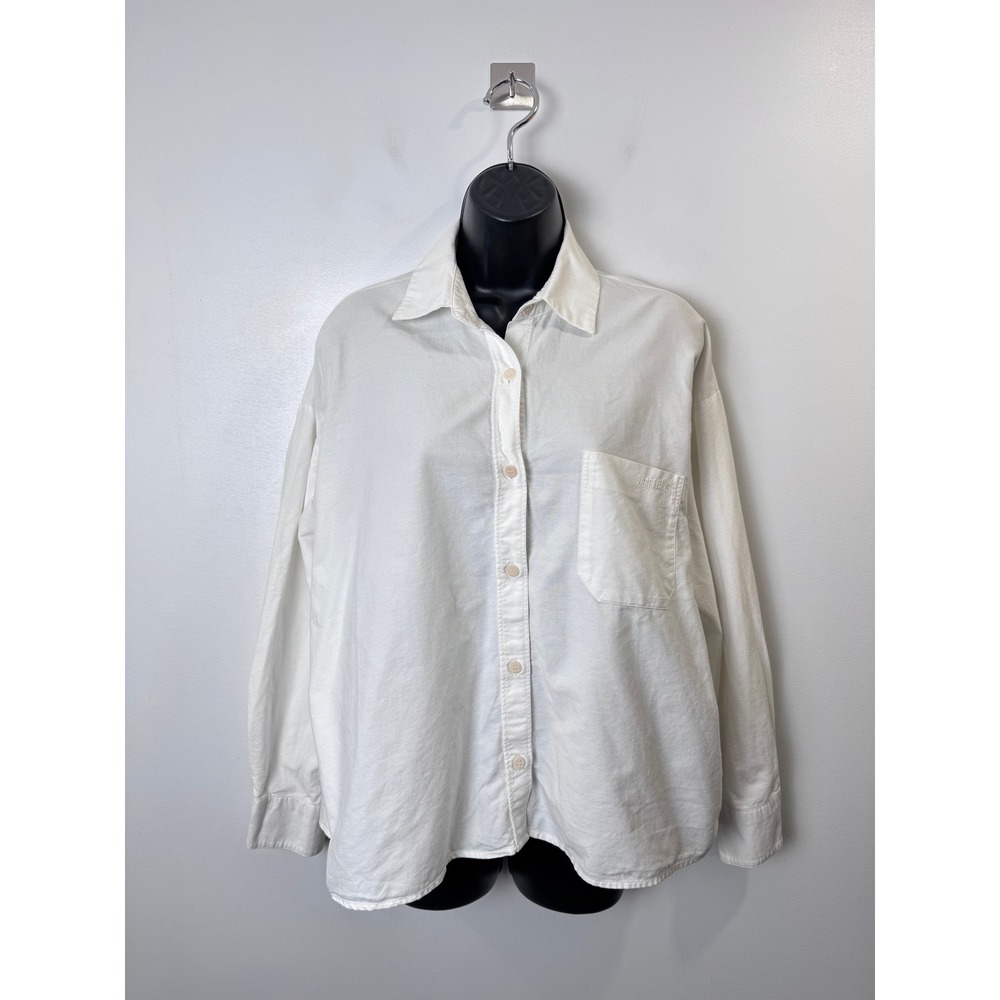 Djerf Avenue Women White Breezy Shirt Organic Cotton Oversized Small